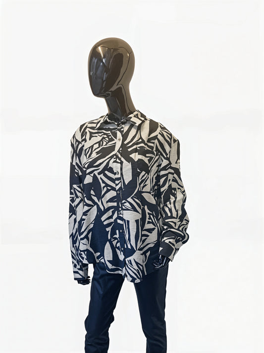 Black White Top with Colar