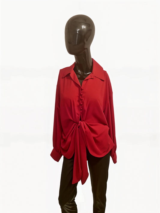 Contoured Top with Cloth Buttons