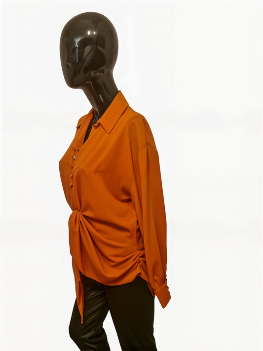 Contoured Top with Cloth Buttons